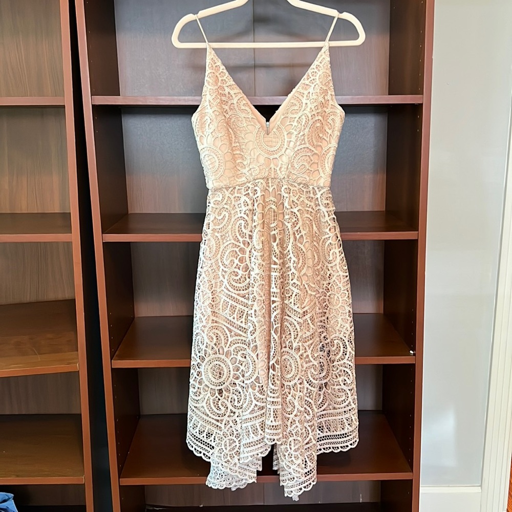 Nicholas Floral Lace Ball Dress - Antique Pink Size 2